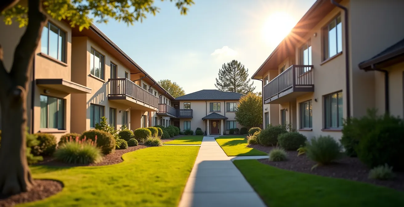 Résidence autonomie publique et résidence services privée côte à côte en France