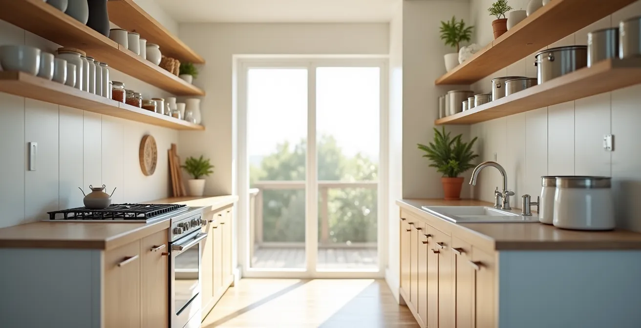 Cuisine adaptée pour senior avec rangements ergonomiques accessibles